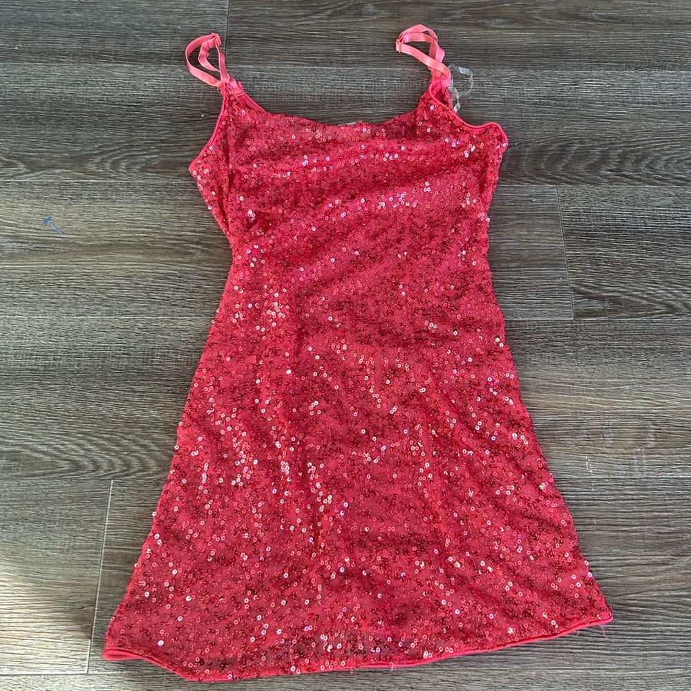 Daytrip Red Sequin Slip Dress